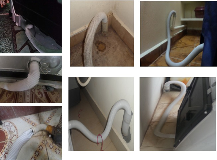 Đường ống nước máy giặt gấp khúc